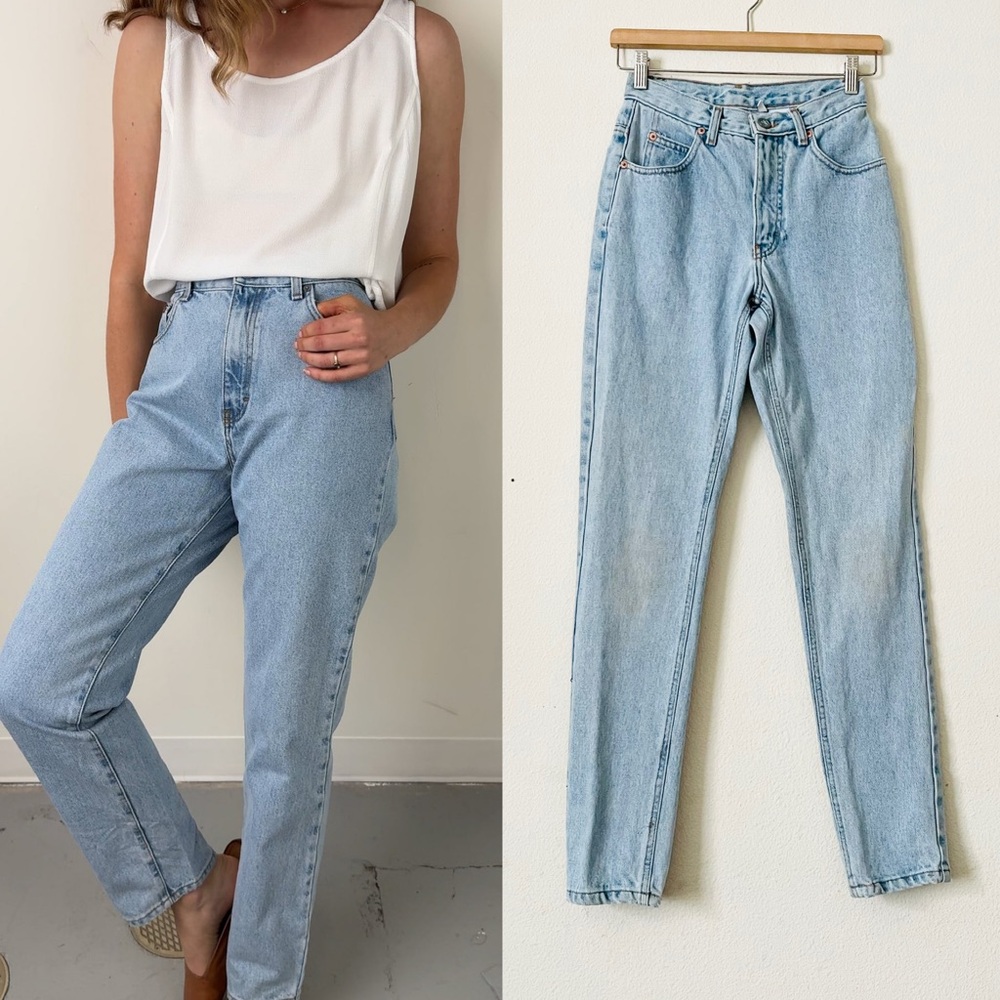Vintage CK Calvin Klein SIZE 4 blue high rise tapered jeans
